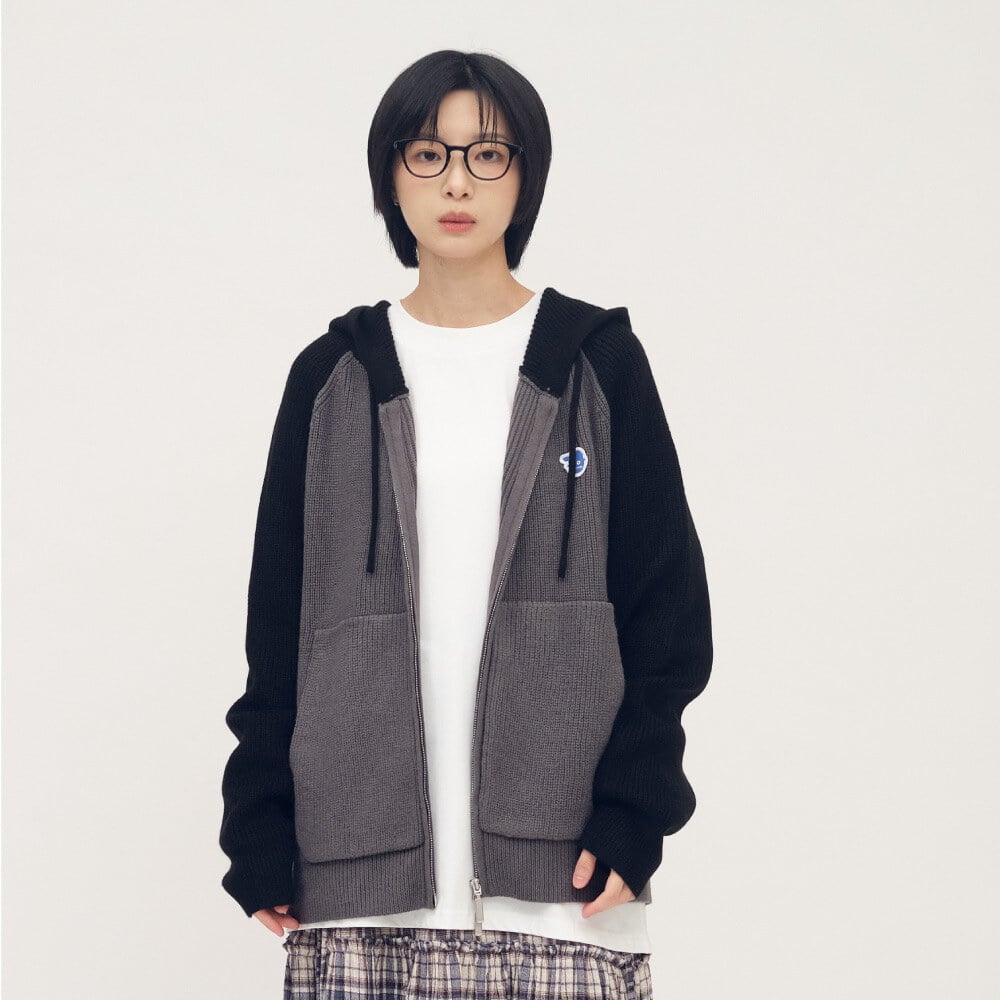 小P社長連帽針織外套