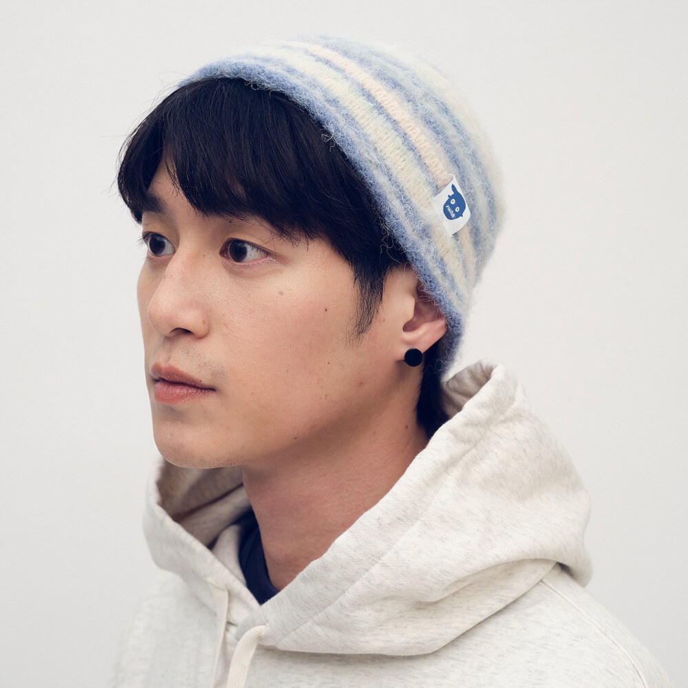 小P社長漸層條紋毛帽