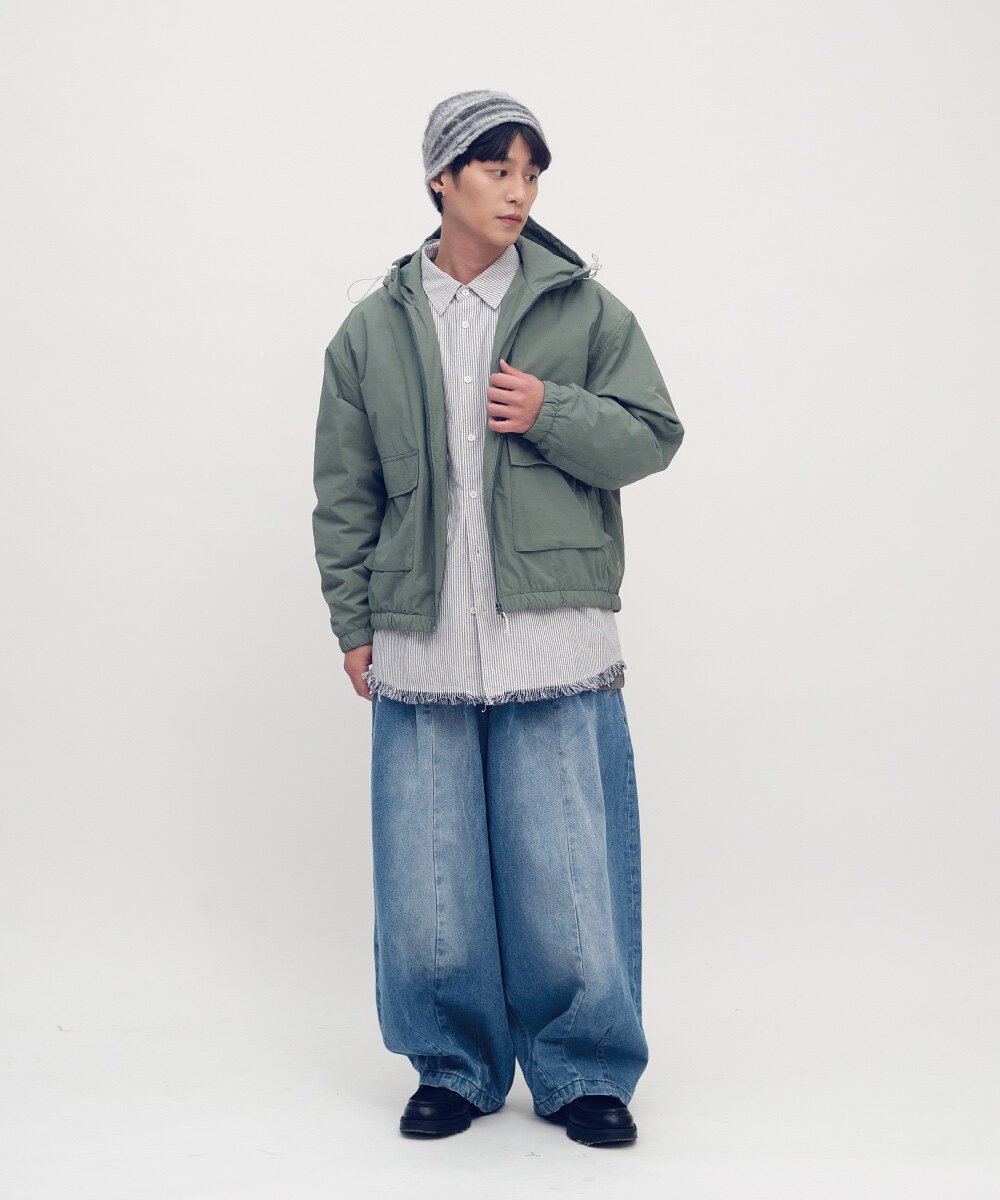 小P社長拼布長袖襯衫