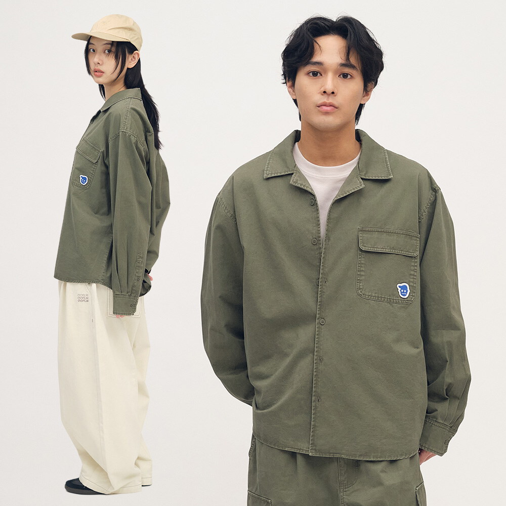 小P社長水洗長袖襯衫