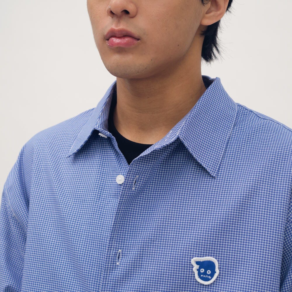 小P社長格紋長袖襯衫