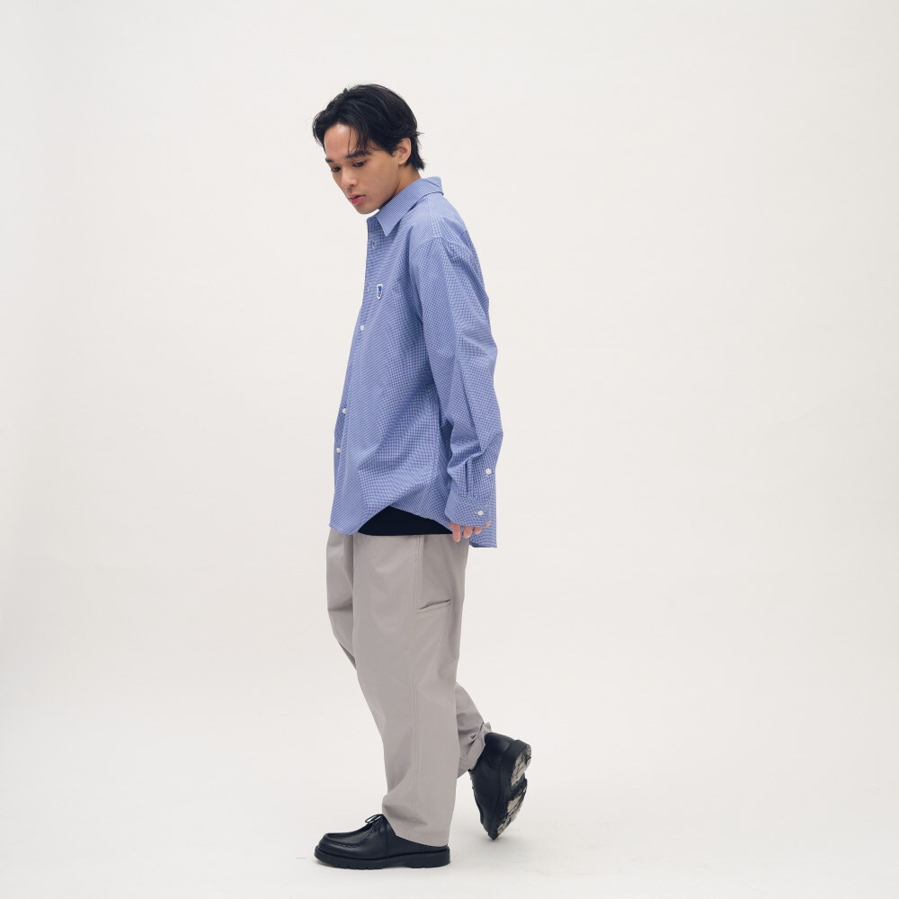 小P社長格紋長袖襯衫