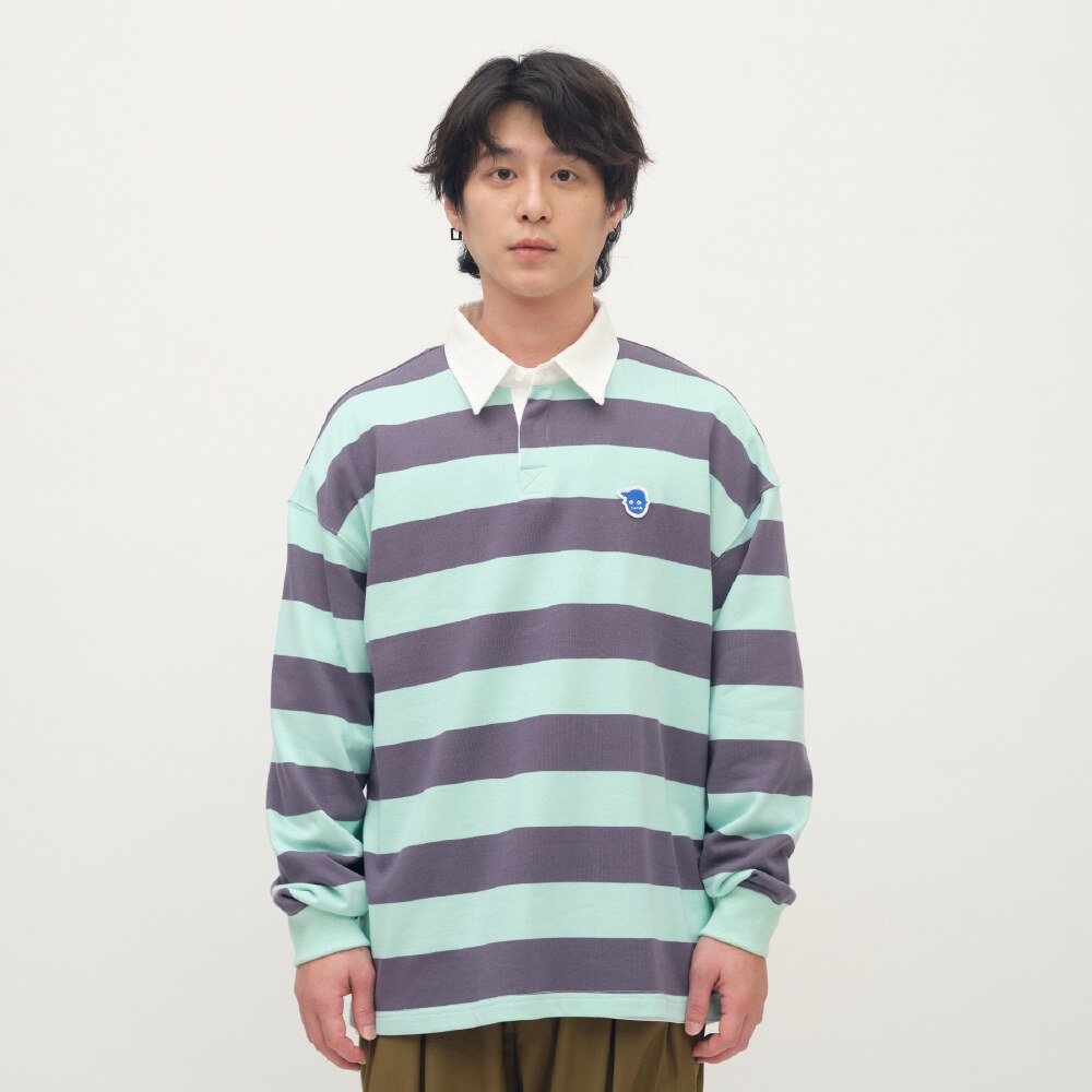 小P社長條紋長袖POLO衫