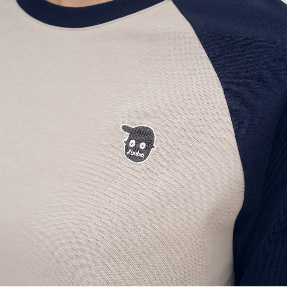 小P社長拼色連肩長袖TEE