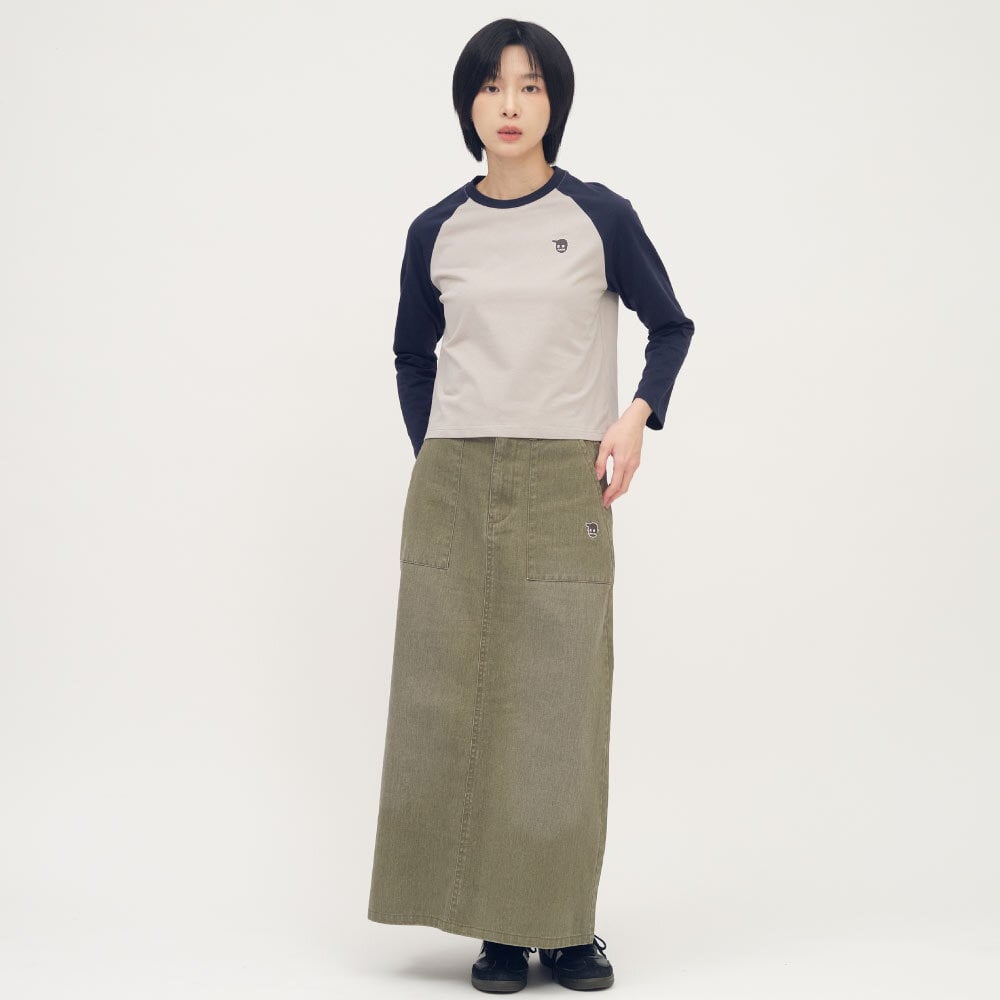 小P社長拼色連肩長袖TEE