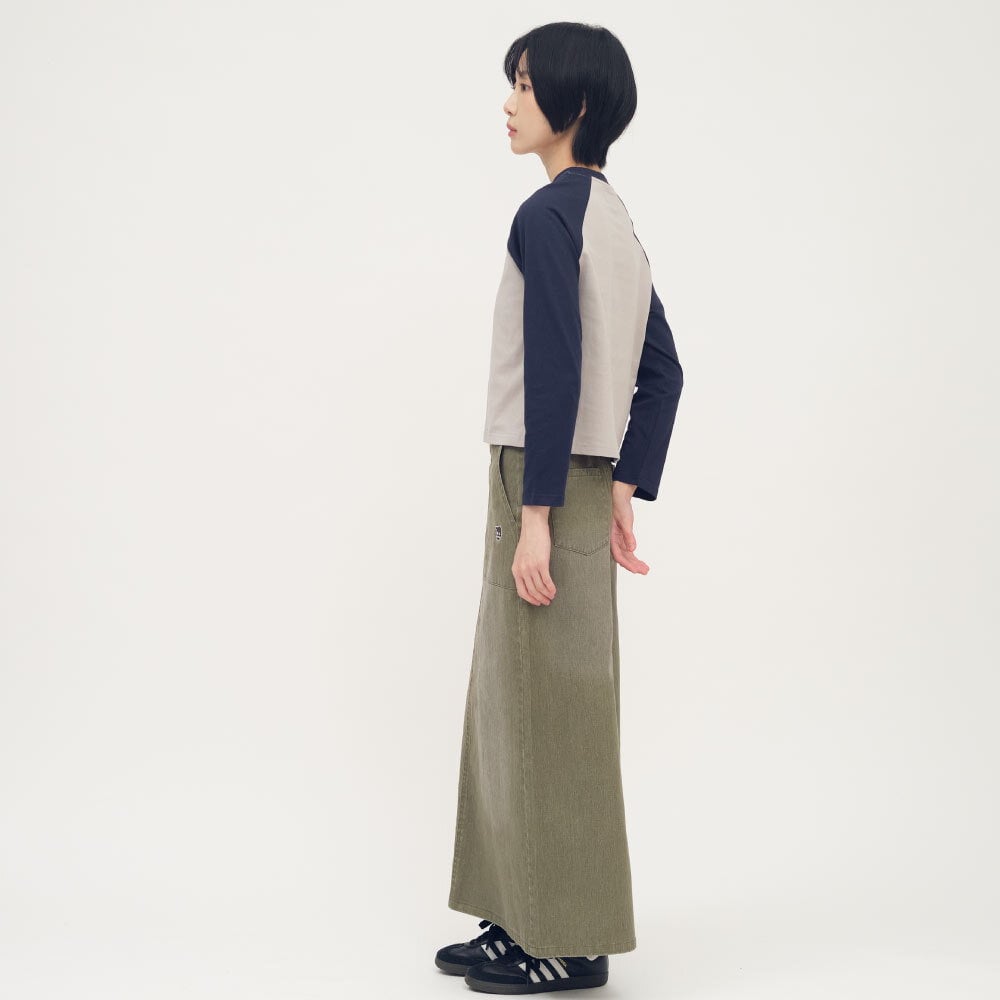 小P社長拼色連肩長袖TEE