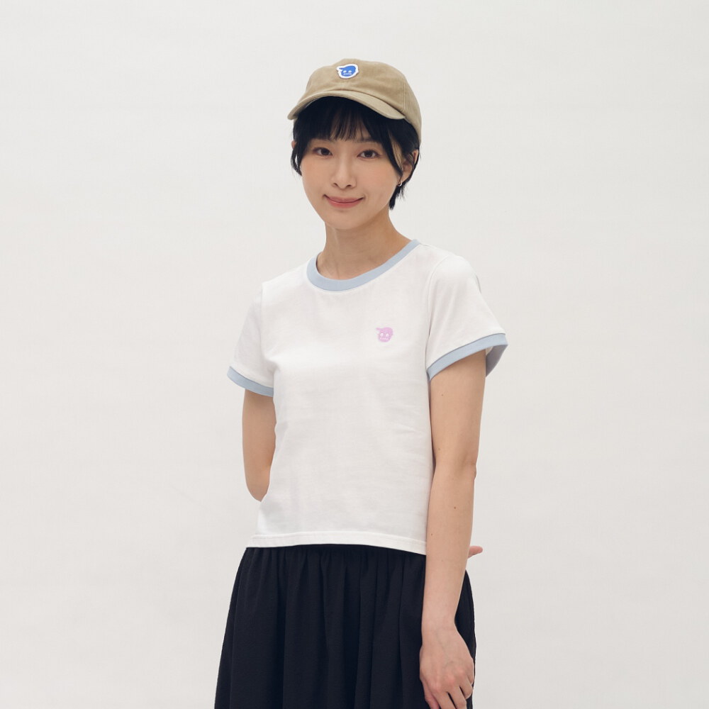 小P社長撞色拼接TEE