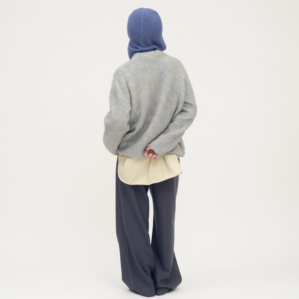 小P社長毛絨針織圓領毛衣