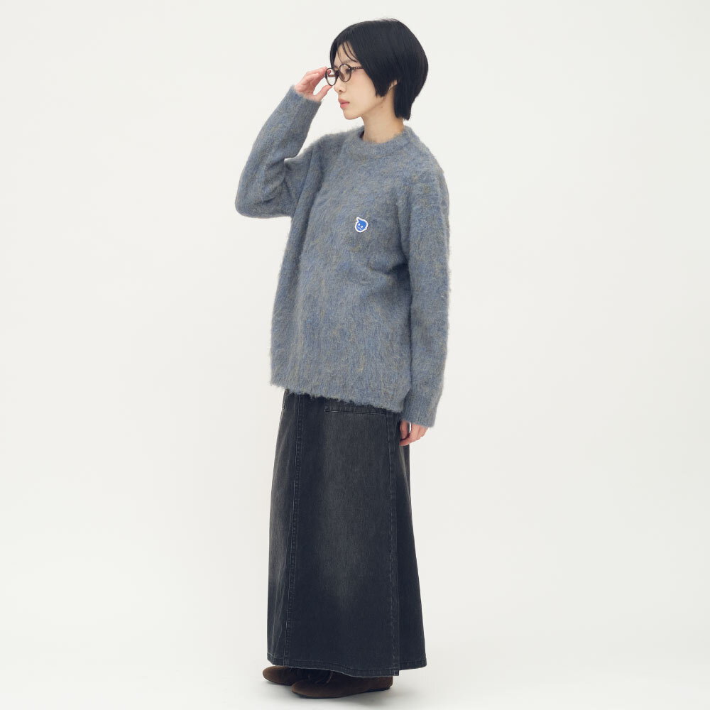 小P社長毛絨針織圓領毛衣