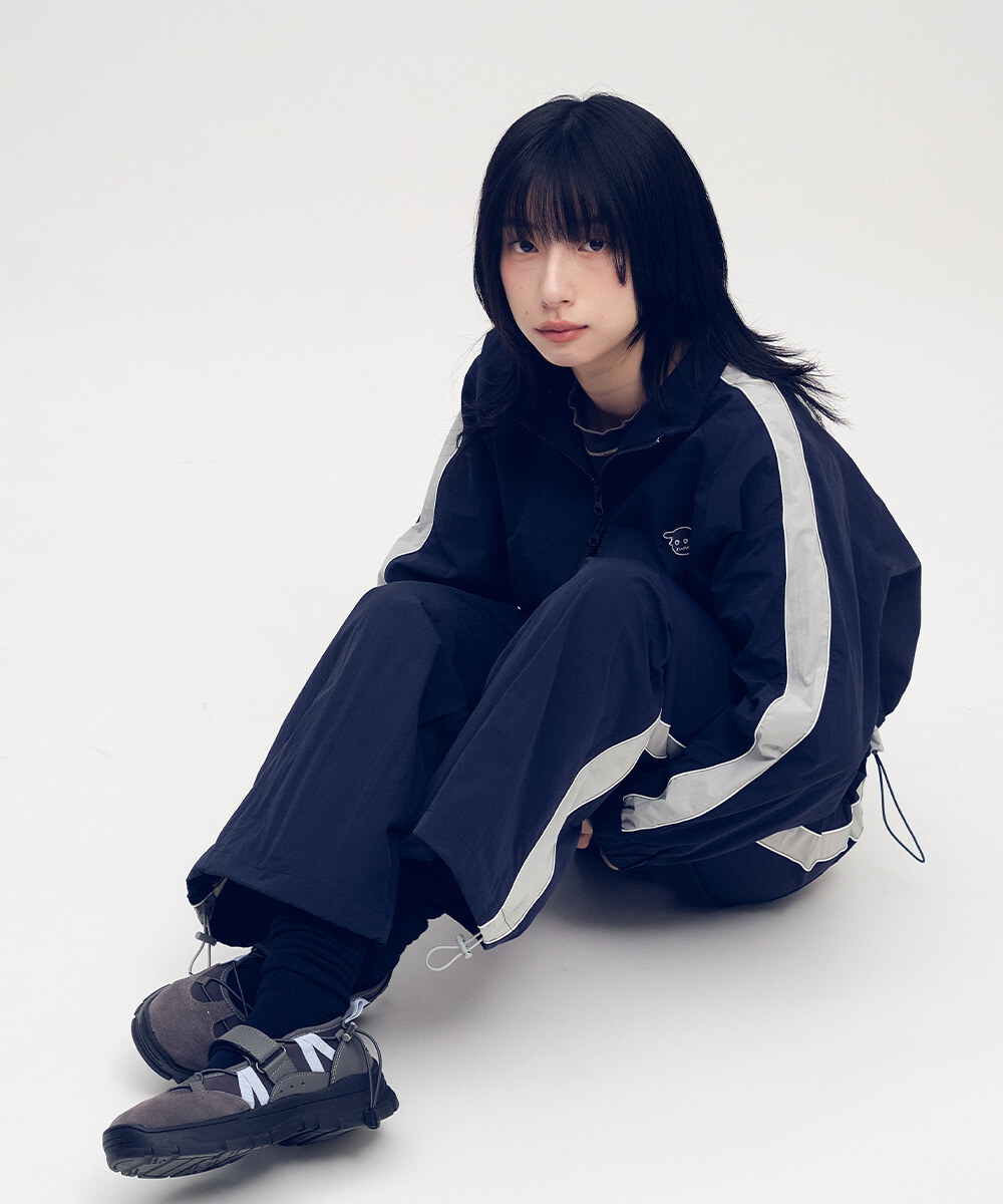 小P社長拼接寬褲