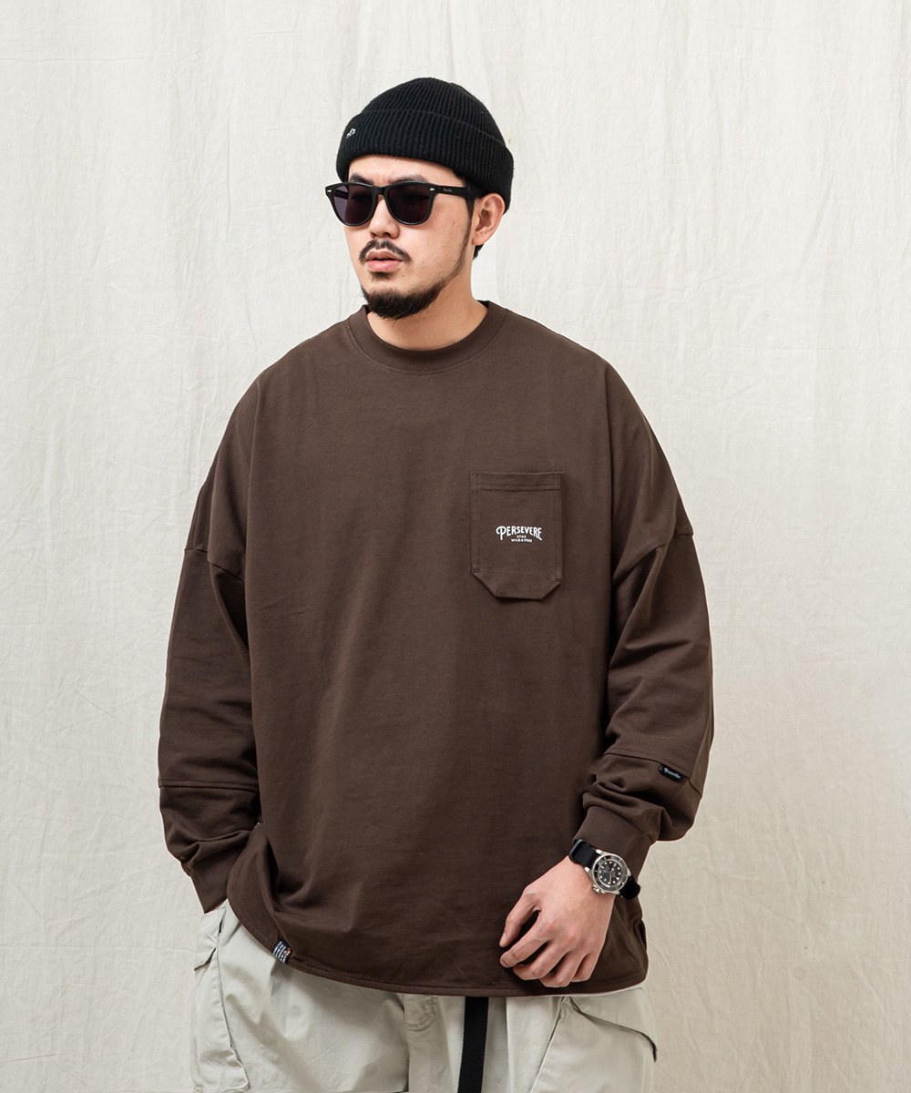 寬版口袋長TEE HEXAGONAL POCKET LS T-SHIRT
