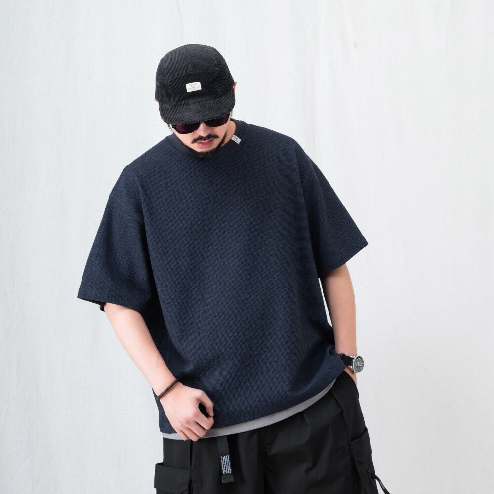 華夫格短袖T恤 TEXTURED WAFFLE KNIT T-SHIRT