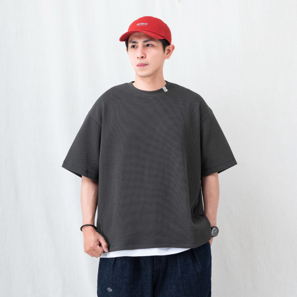 華夫格短袖T恤 TEXTURED WAFFLE KNIT T-SHIRT