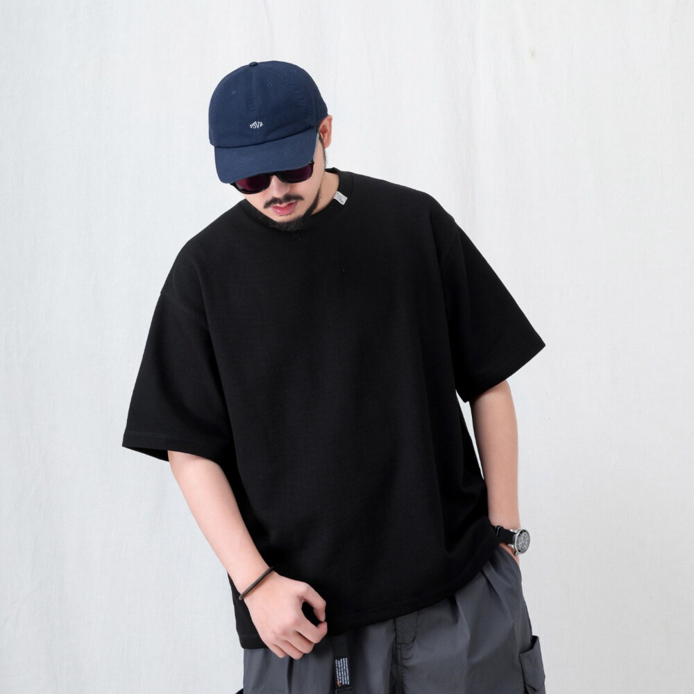 華夫格短袖T恤 TEXTURED WAFFLE KNIT T-SHIRT