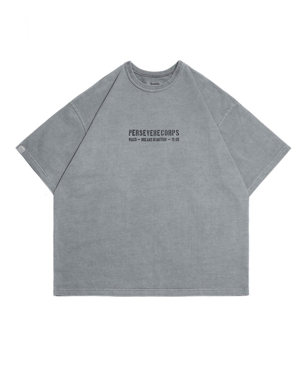 標語圖樣水洗T恤 PIGMENT-DYED WATCHWORD T-SHIRT