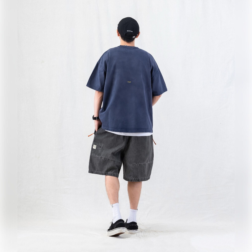 裂紋圖樣水洗TEE CRACKED-EFFECT WASHED T-SHIRT