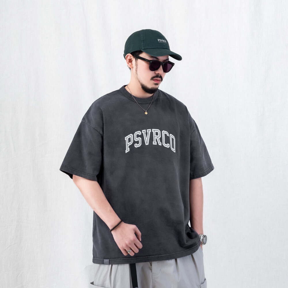 裂紋圖樣水洗TEE CRACKED-EFFECT WASHED T-SHIRT