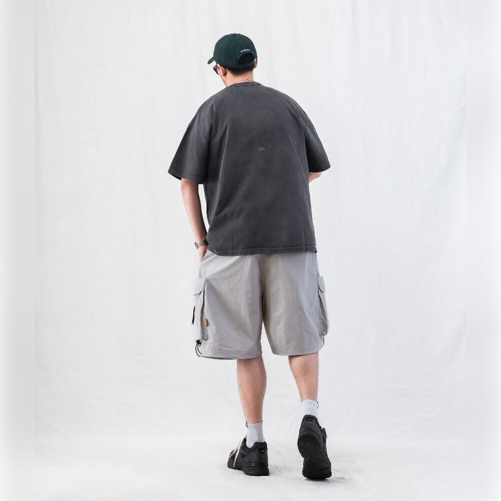 裂紋圖樣水洗TEE CRACKED-EFFECT WASHED T-SHIRT