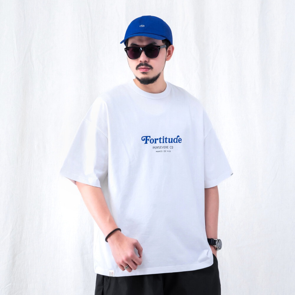 復古棕熊圖像T CHAIN-STITCH EMBROIDERED LETTERING T-SHIRT