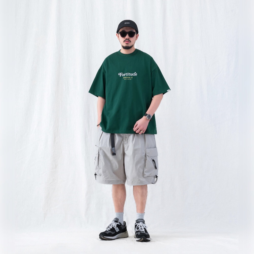 復古棕熊圖像T CHAIN-STITCH EMBROIDERED LETTERING T-SHIRT