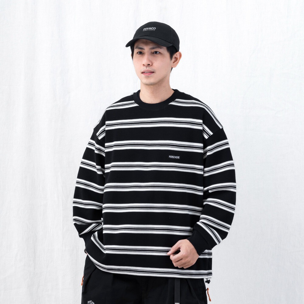 條紋長TEE EMBROIDERED LOGO STRIPED LONG-SLEEVE T-SHIRT