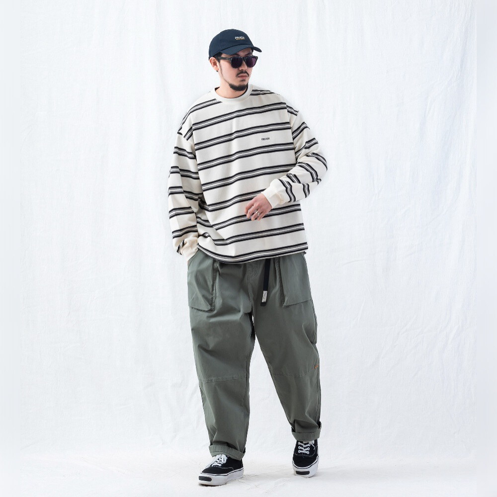 條紋長TEE EMBROIDERED LOGO STRIPED LONG-SLEEVE T-SHIRT