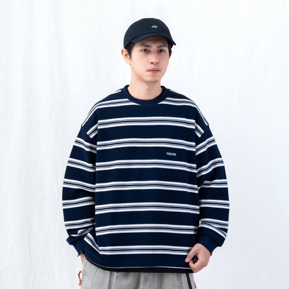 條紋長TEE EMBROIDERED LOGO STRIPED LONG-SLEEVE T-SHIRT