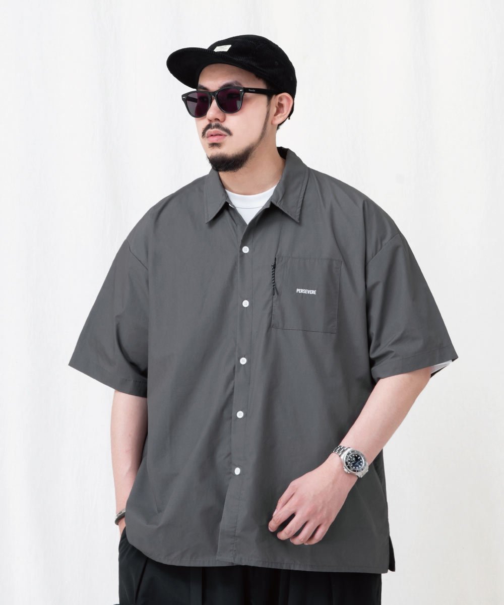 寬版短袖襯衫 BRAND LOGO LOOSE-FIT SHIRT