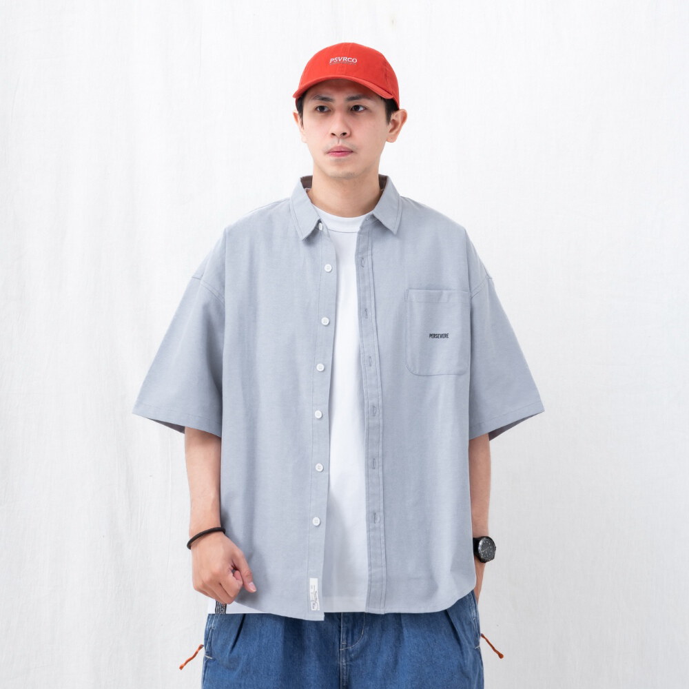 寬版短袖襯杉 LOOSE-FIT POCKET SHIRT