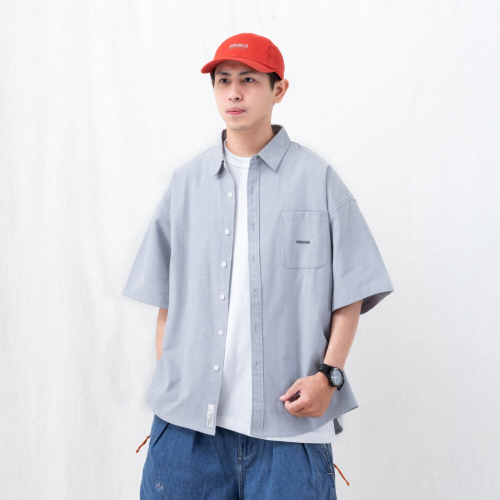 寬版短袖襯杉 LOOSE-FIT POCKET SHIRT