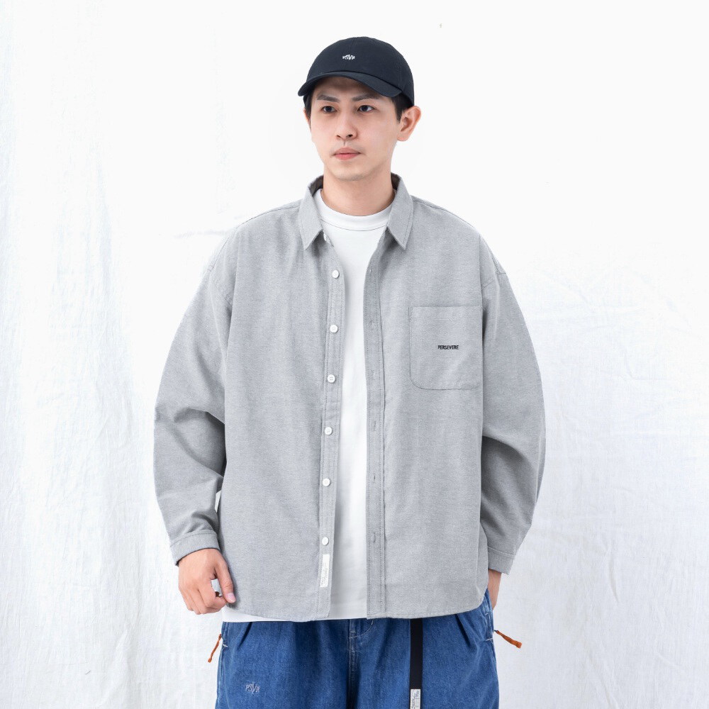 寬版長袖襯衫 loose-fit LS shirt