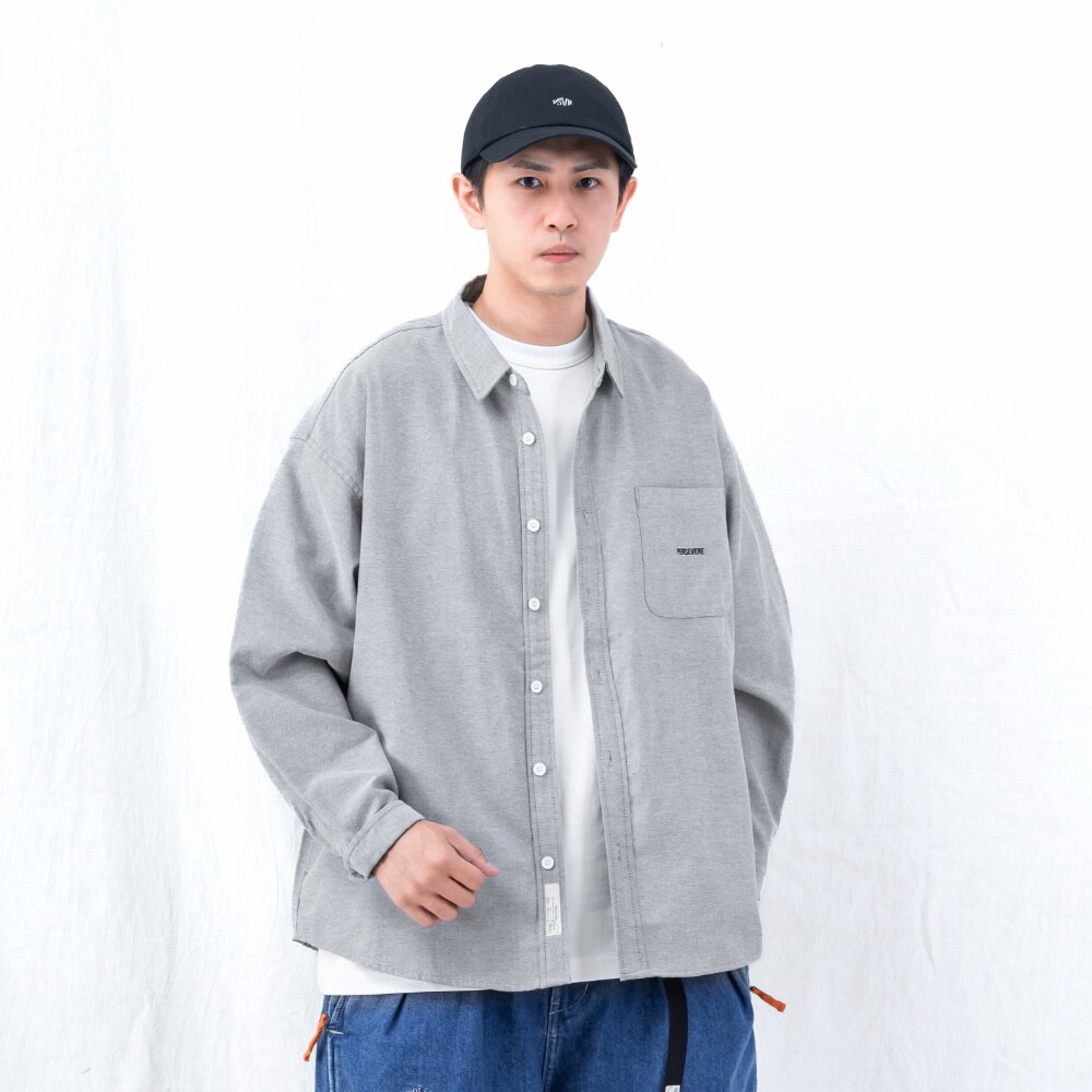 寬版長袖襯衫 loose-fit LS shirt