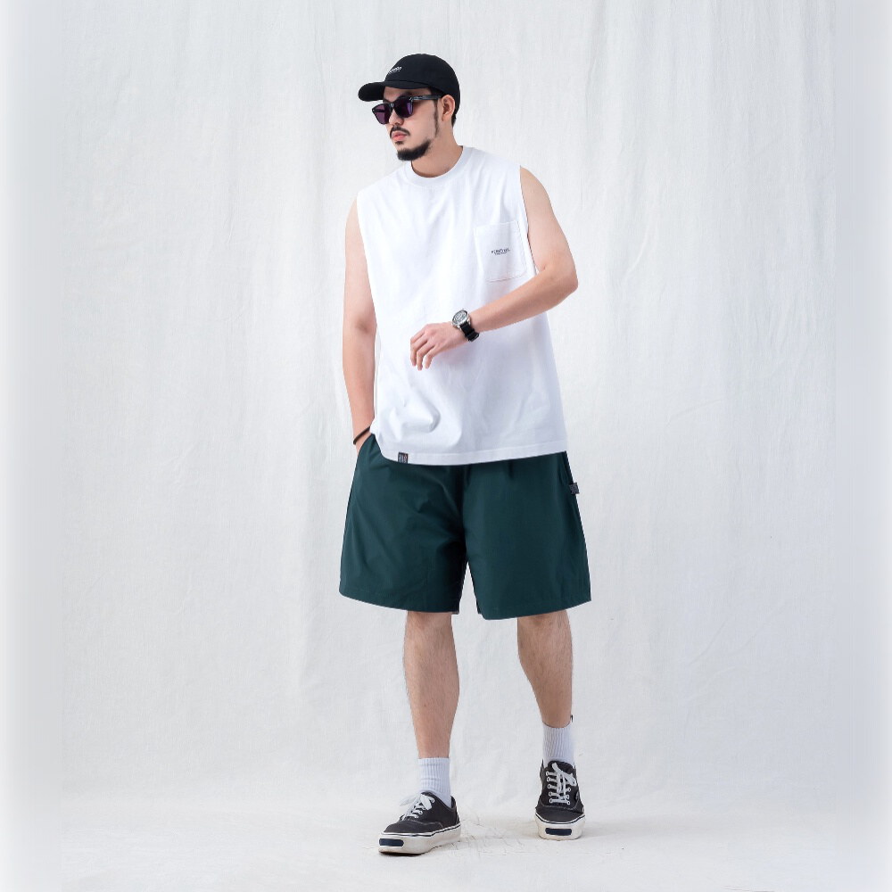 口袋寬肩背心 WIDE-SHOULDER POCKET TANK TOP