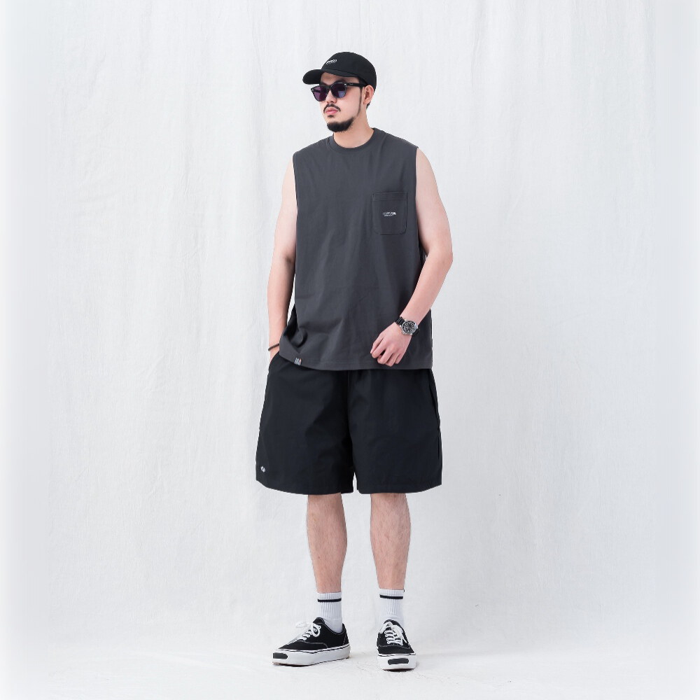口袋寬肩背心 WIDE-SHOULDER POCKET TANK TOP