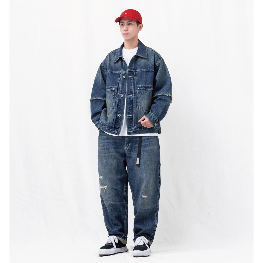 限定抽鬚牛仔外套 vintage washed frayed denim jacket