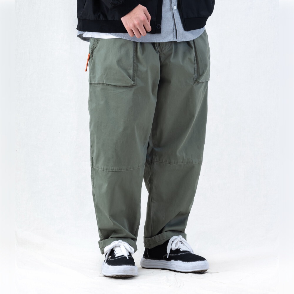 海軍長褲 ENZYME-WASHED TAPERED PANTS