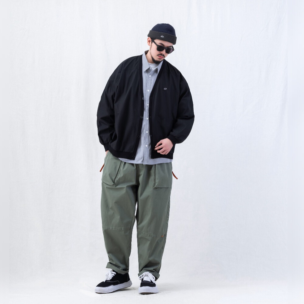 海軍長褲 ENZYME-WASHED TAPERED PANTS