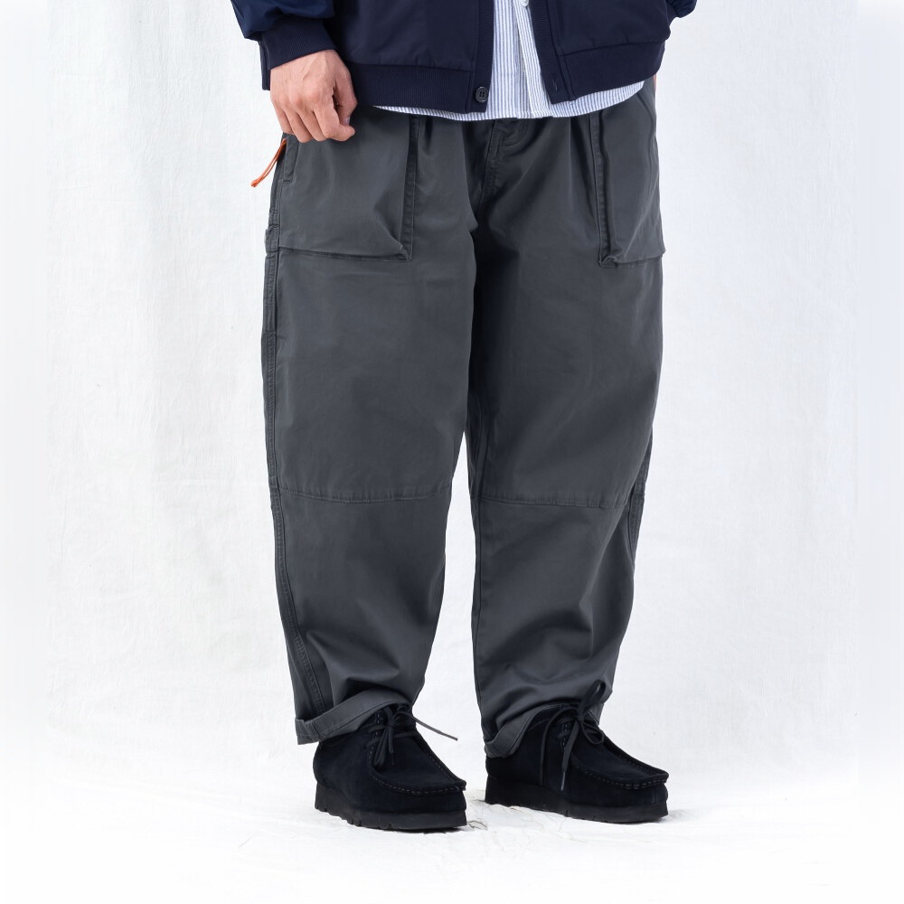 海軍長褲 ENZYME-WASHED TAPERED PANTS
