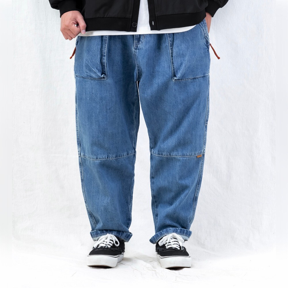 海軍長褲 ENZYME-WASHED TAPERED PANTS