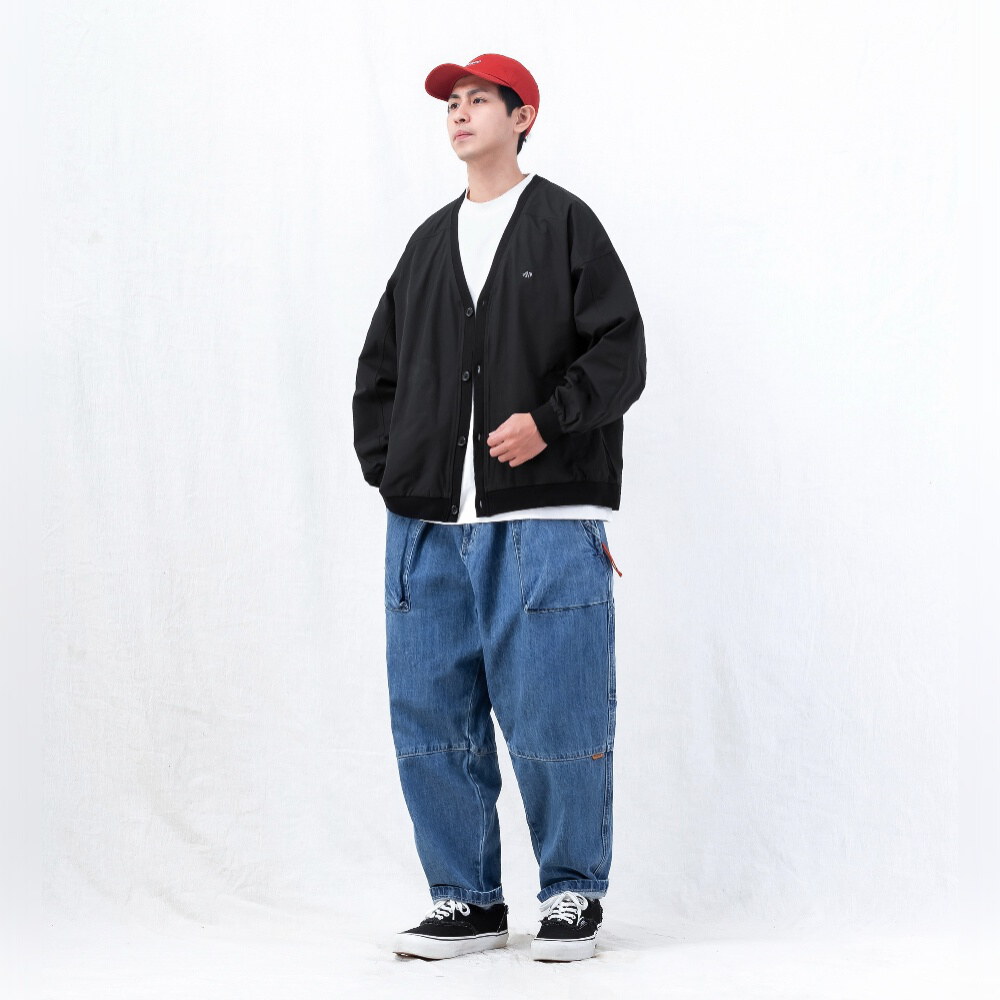 海軍長褲 ENZYME-WASHED TAPERED PANTS