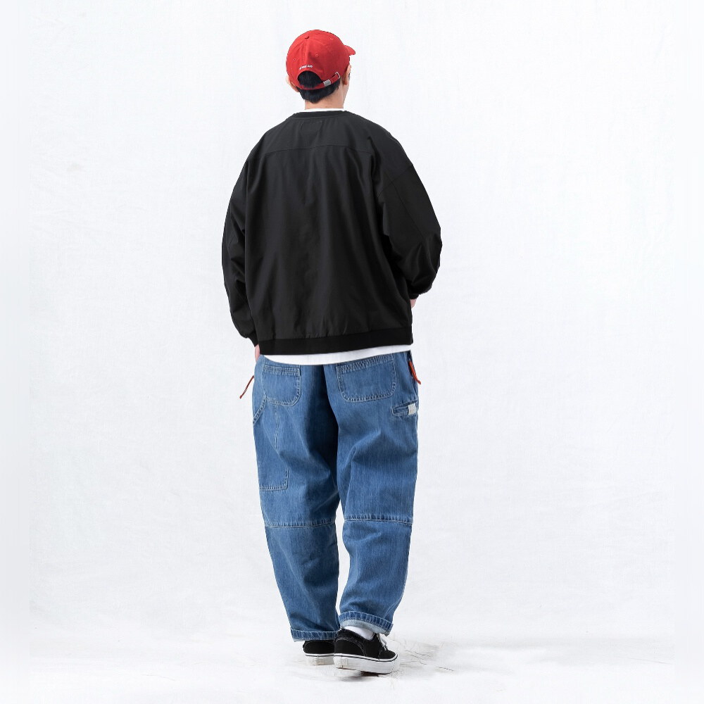 海軍長褲 ENZYME-WASHED TAPERED PANTS