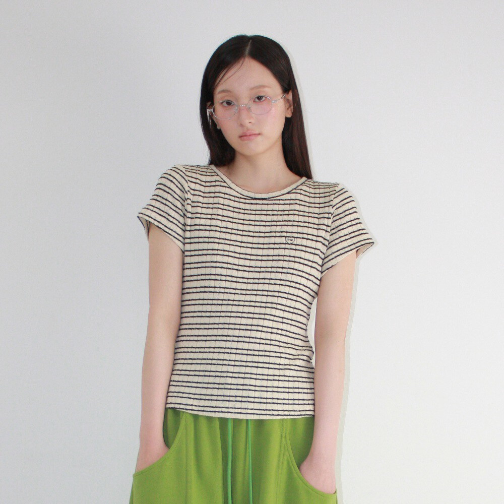 條紋短袖上衣 STRIPE SLIM FIT SHORT SLEEVE