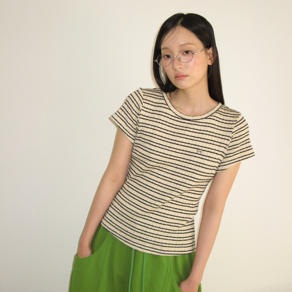 條紋短袖上衣 STRIPE SLIM FIT SHORT SLEEVE