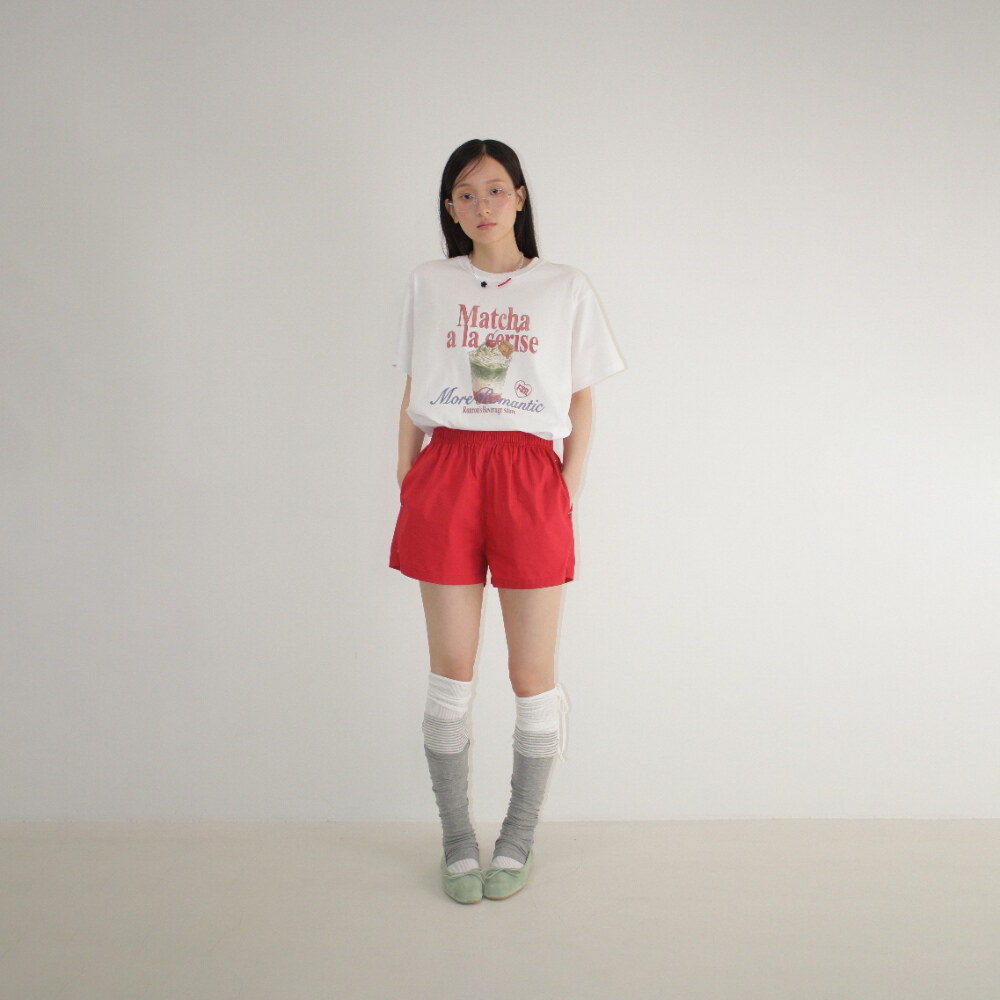印花上衣 CREAM MATCHA BASIC FIT T SHIRT