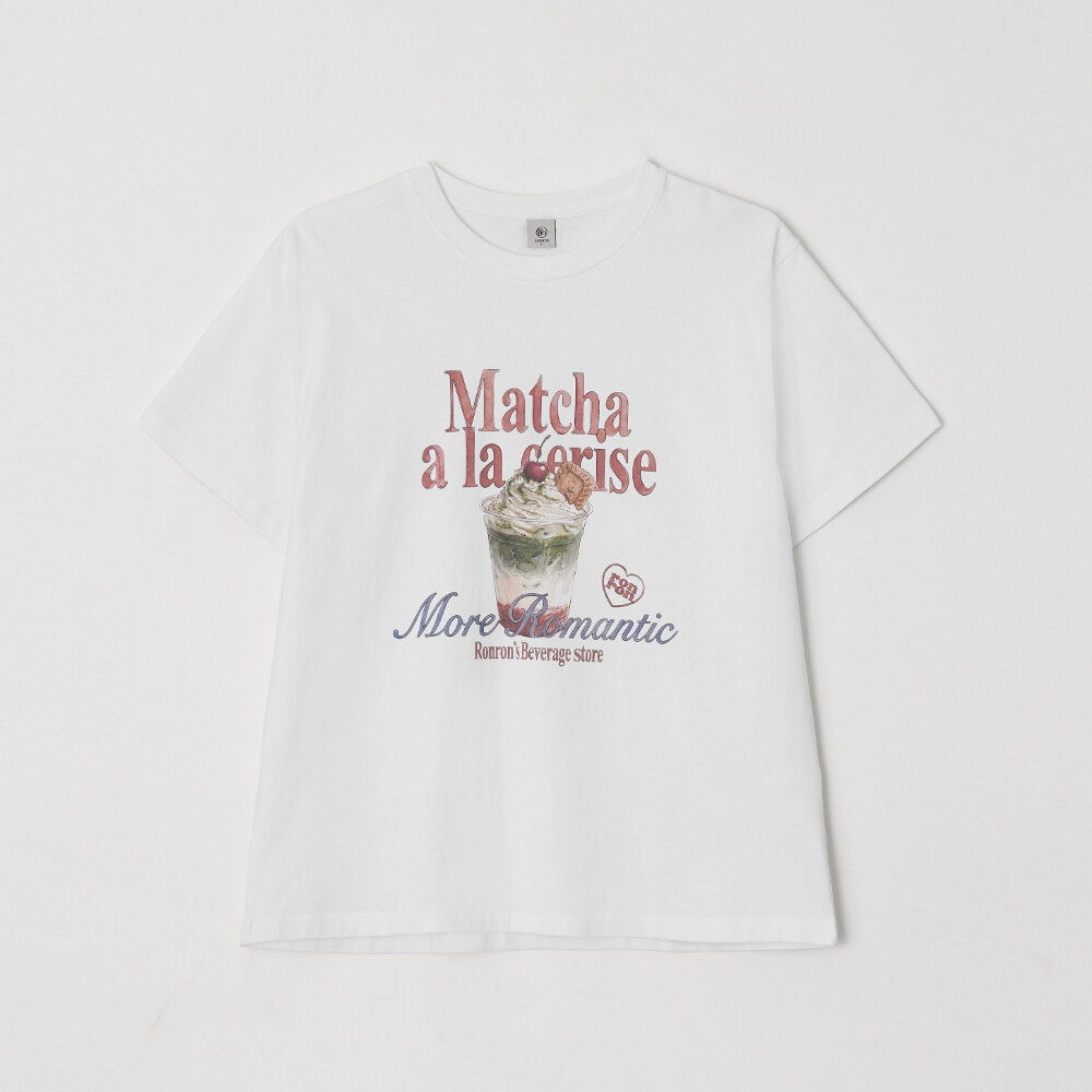 印花上衣 CREAM MATCHA BASIC FIT T SHIRT