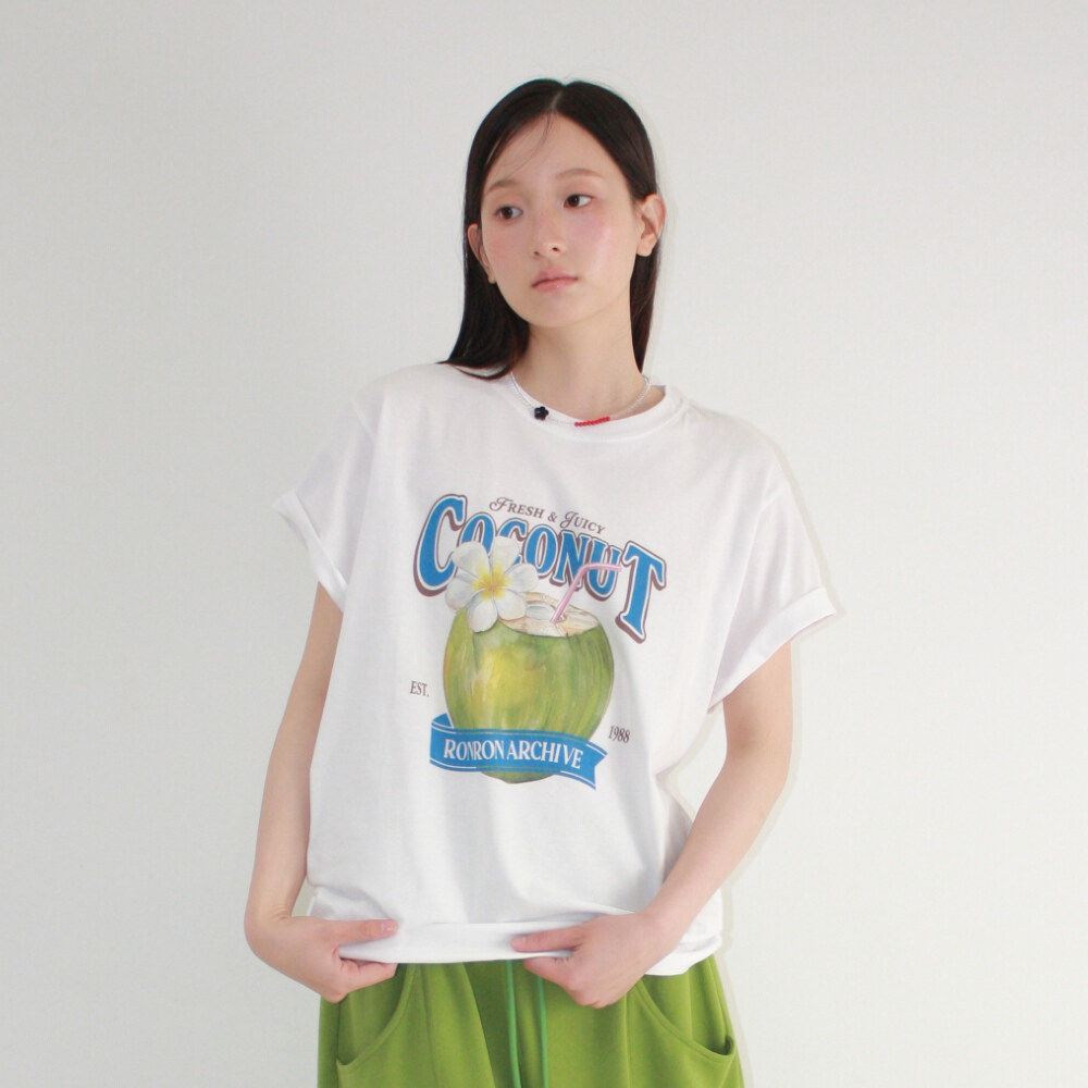 椰子圖案上衣 VINTAGE COCONUT BASIC FIT T SHIRT