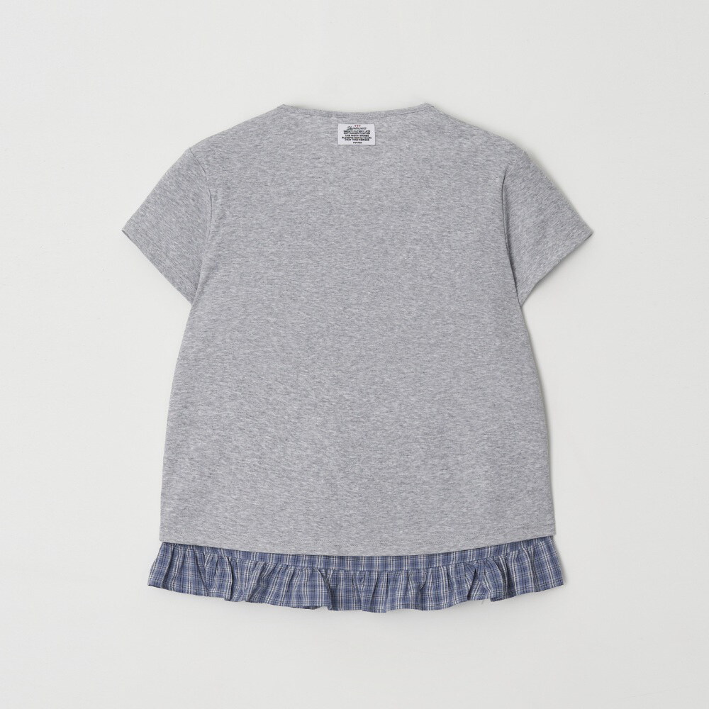 層次格紋上衣 CARDIGAN LAYERED SOFT CHECK T SHIRT