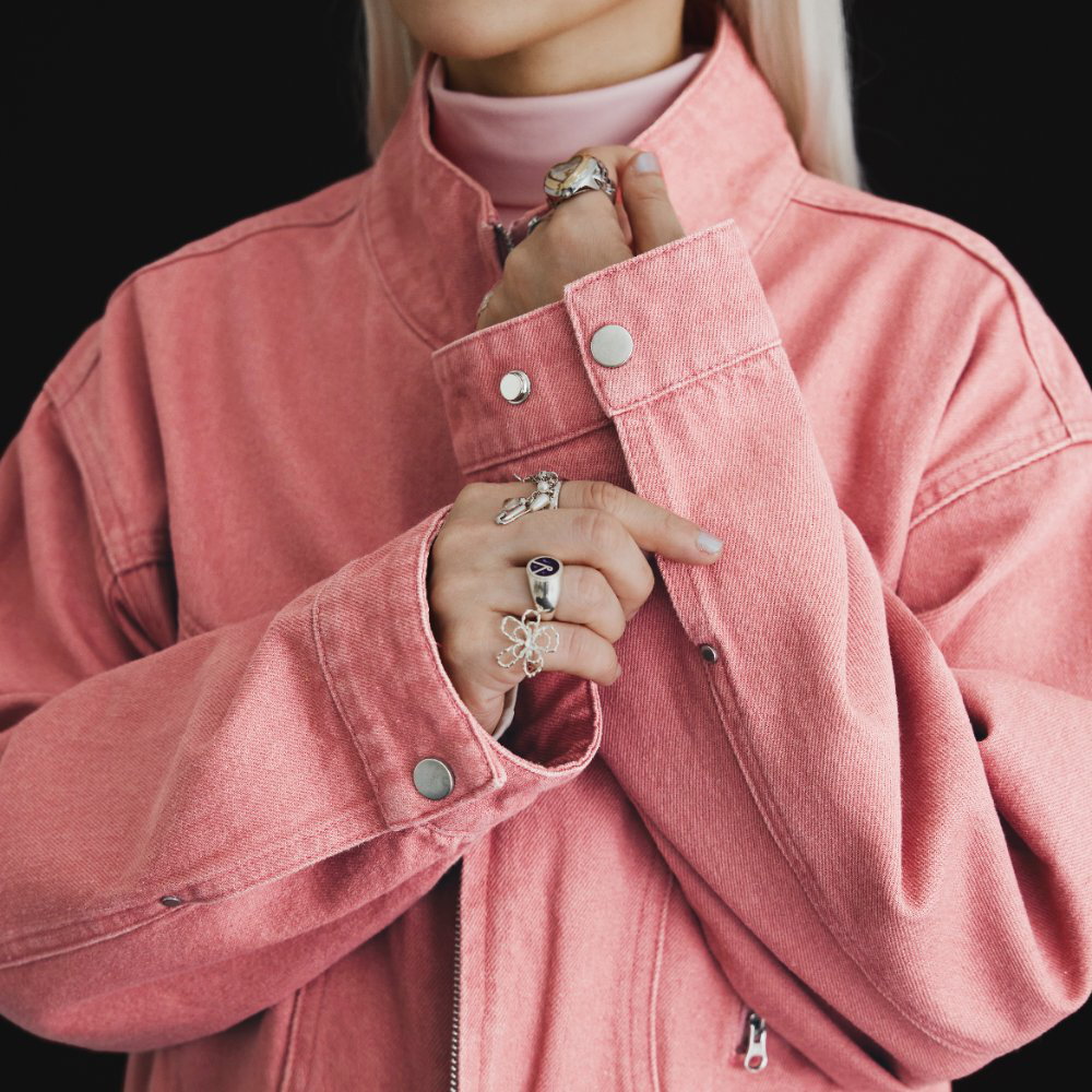 Stand Collar Denim Jacket