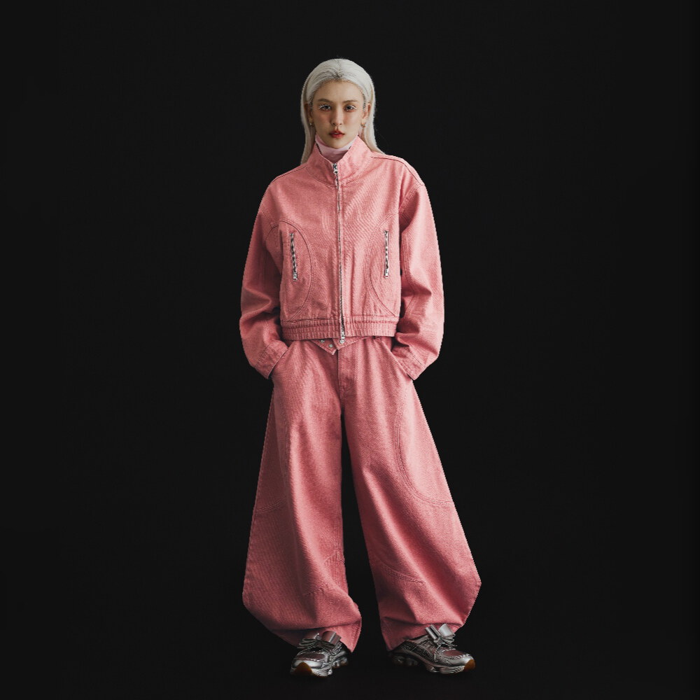 Stand Collar Denim Jacket