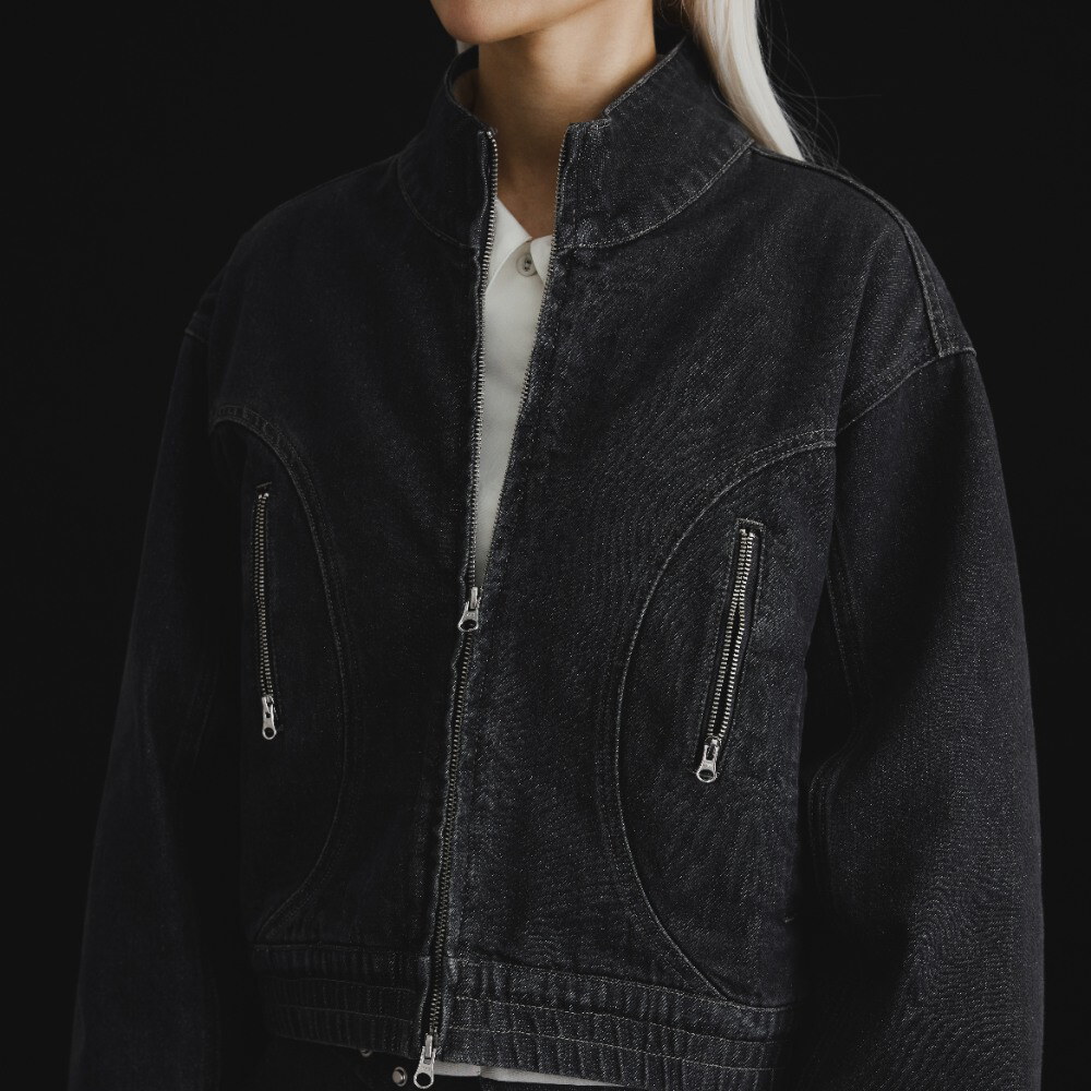 Stand Collar Denim Jacket